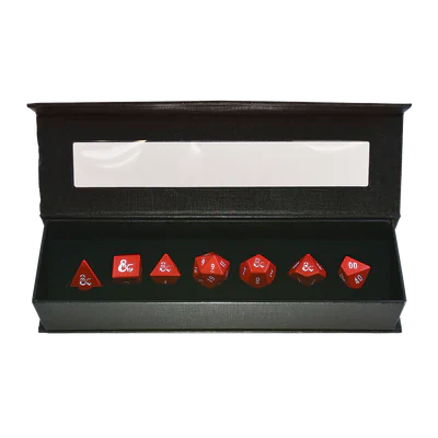 Heavy Metal Red and White RPG Dice Set (7ct) for Dungeons & Dragons