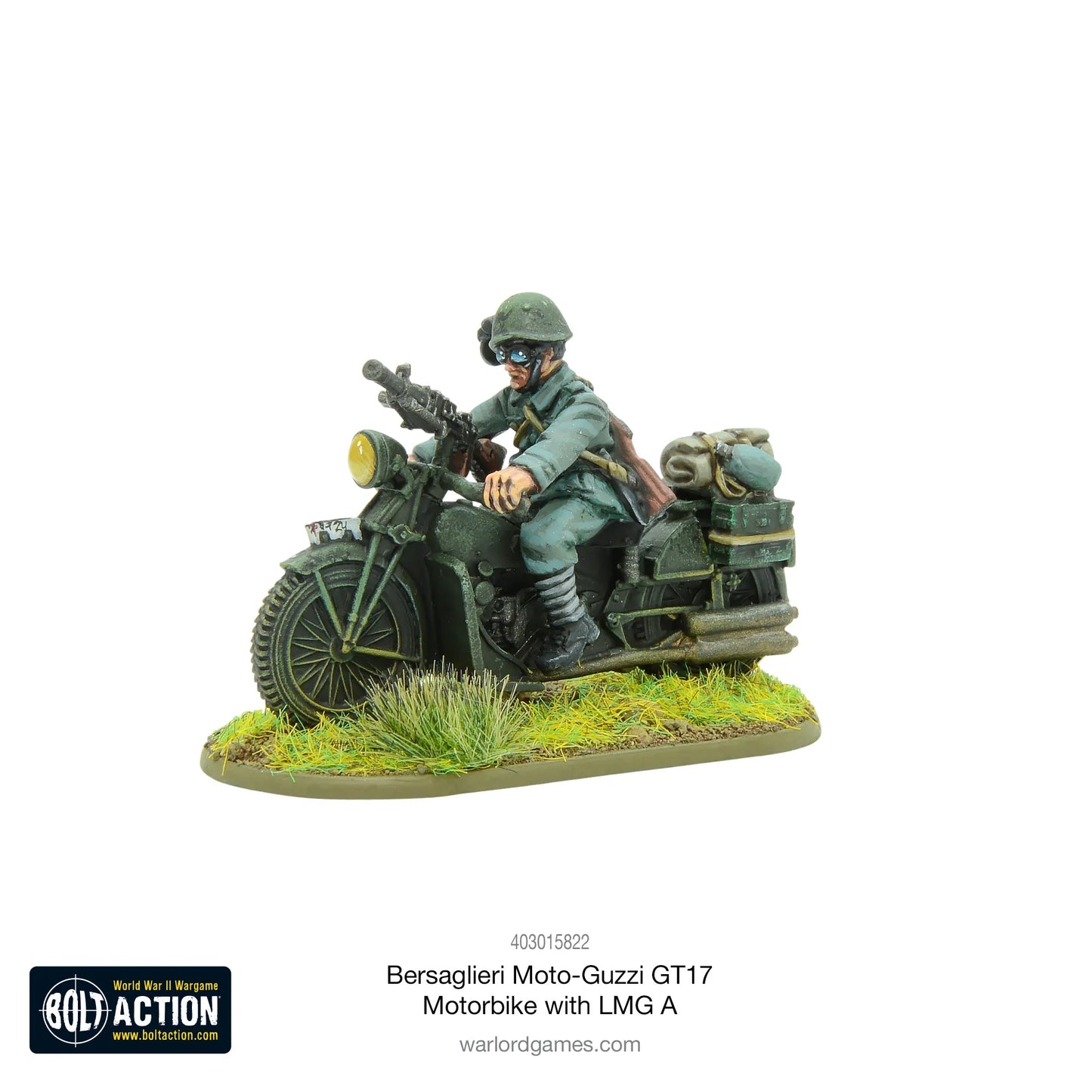 Bolt Action Italian Bersaglieri Moto-Guzzi GT17 Motorbike with LMG A MTO