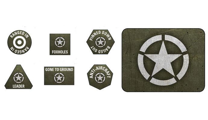 FOW Late War Tokens (x20) and Objectives (x2)