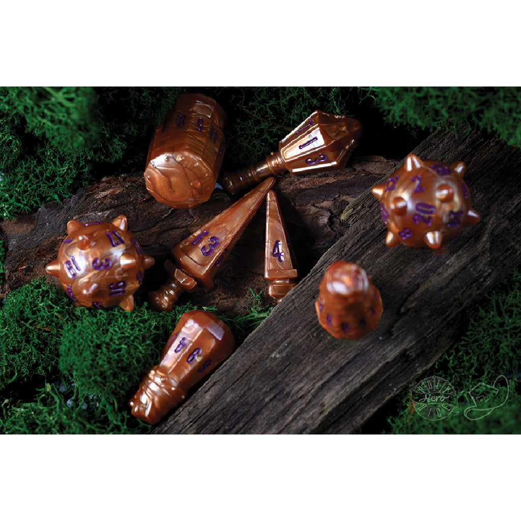 Polyhero Warrior 8 Dice Set Imperial Bronze