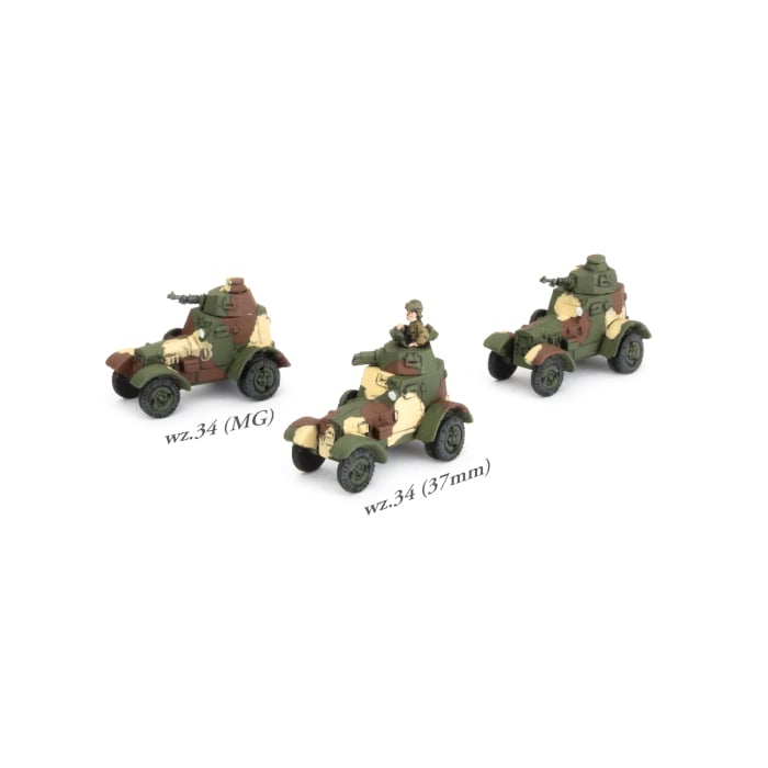 FOW Polish Wz.34 Armoured Car Platoon