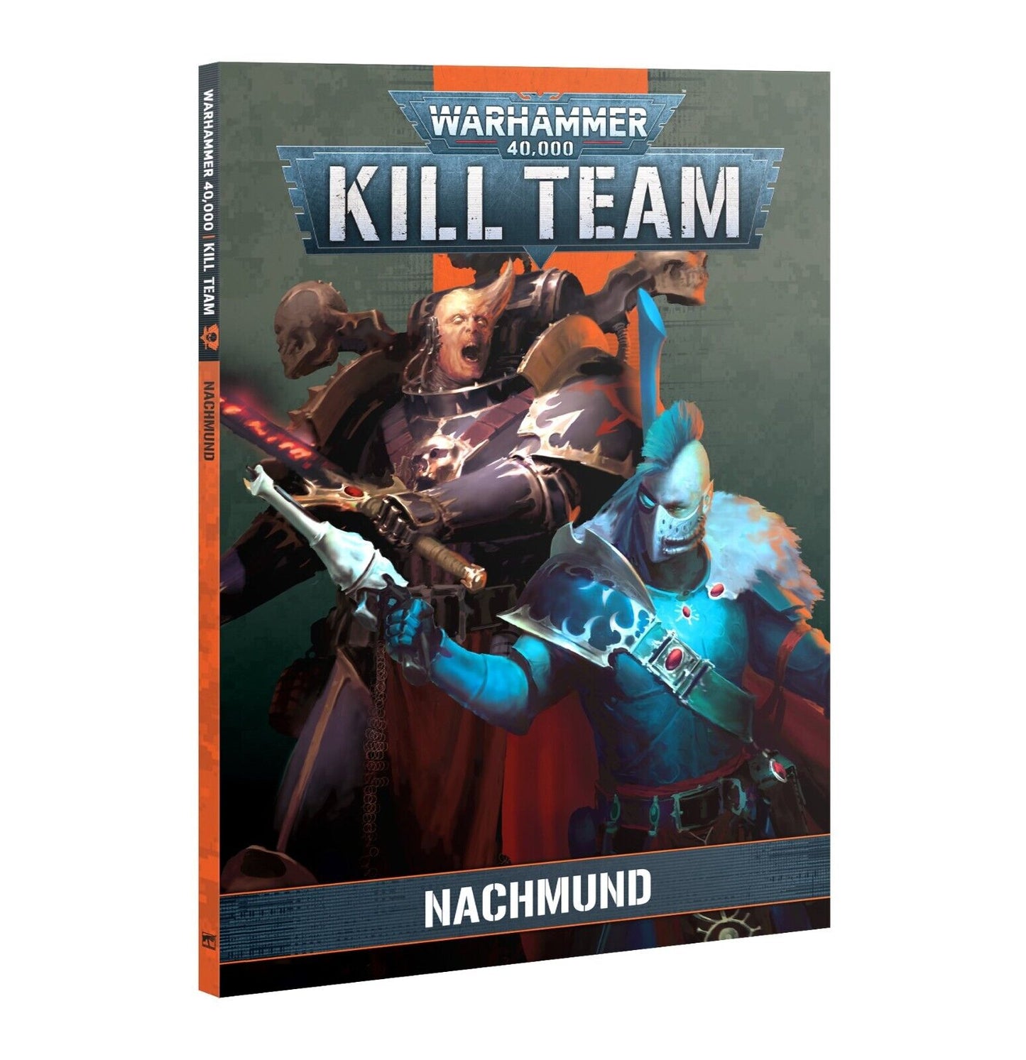 Cover of the Warhammer 40,000 Kill Team Codex: Nachmund book featuring fantasy characters engaging in a battle scene.