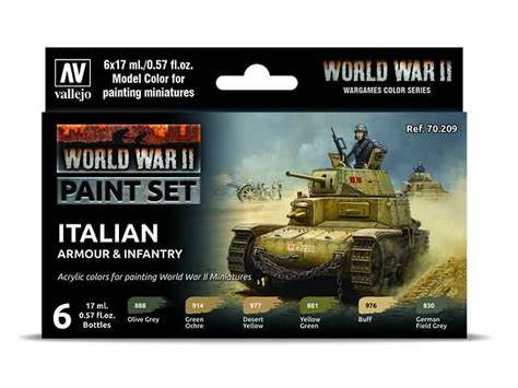 WWII Armour & Infantry Paint Set  (6)
