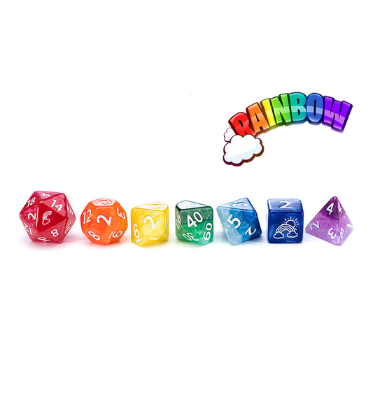 Sui Generis Dice: Rainbow! (7 Polyhedral Dice Set)