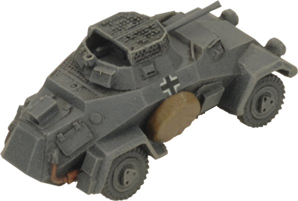 FOW German Cross Sd Kfz 221 and 222 Light Scout Troop