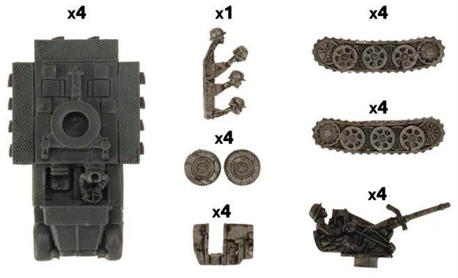 FOW German Cross Sd Kfz 10/4 Light AA Platoon