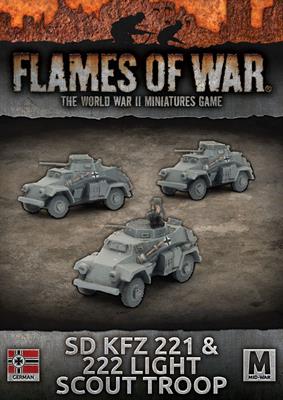 FOW German Cross Sd Kfz 221 and 222 Light Scout Troop
