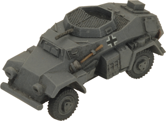 FOW German Cross Sd Kfz 221 and 222 Light Scout Troop