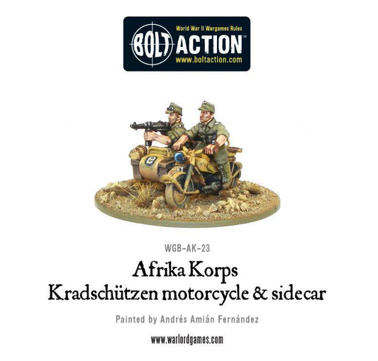 Bolt Action Afrika Korps Kradschutzen Motorcycle and Sidecar