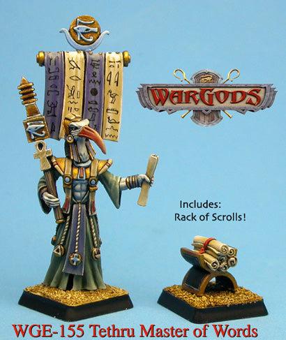 WarGods of Aegyptus Tethru Master Of Words With Rack Of Scrolls