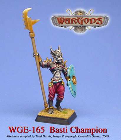 WarGods of Aegyptus Basti Champion With Pole-Arm & Shield