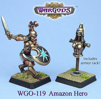WarGods of Olympus Amazon Hero, With Armor Rack