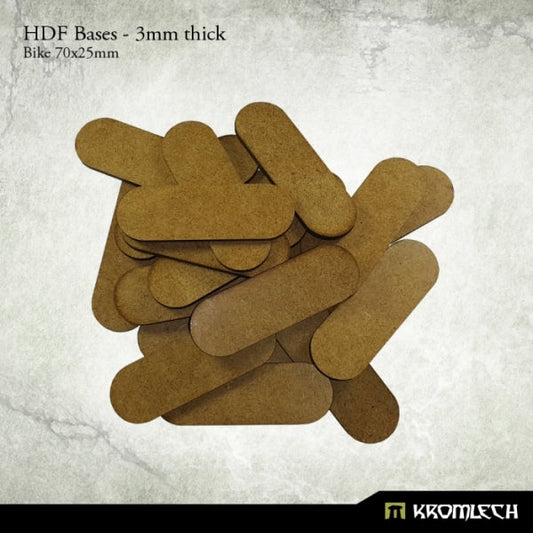 Kromlech HDF Bases 3mm Thick, Bike 70x25mm (20)