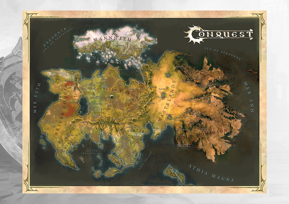 Conquest Cloth Map Of Alektria, The First Continent Of EA