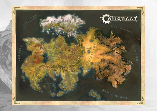 Conquest Cloth Map Of Alektria, The First Continent Of EA