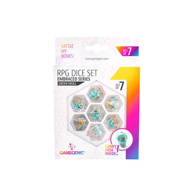 Embraced Series -  Green Skull RPG Dice Set