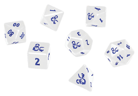D&D: Icewind Dale Heavy Metal Poly White & Blue Dice Set (7)