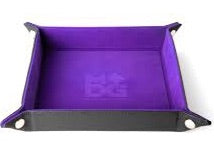 Metallic Dice Games: Velvet Folding Dice Tray with Leather Backing