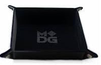 Metallic Dice Games: Velvet Folding Dice Tray with Leather Backing