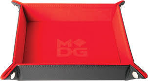 Metallic Dice Games: Velvet Folding Dice Tray with Leather Backing