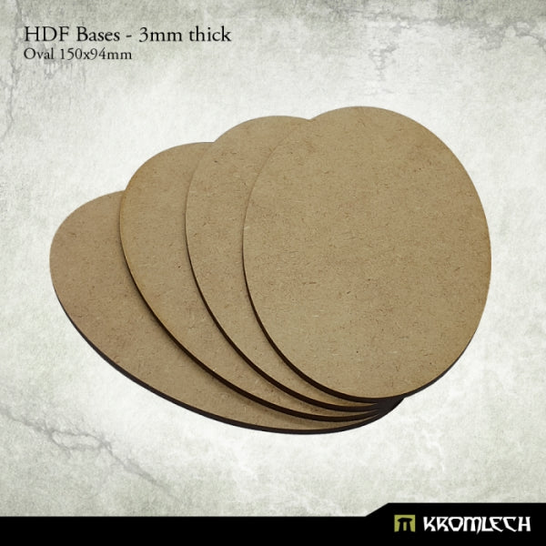 Kromlech HDF Bases 3mm Thick, Oval 150x94mm (4)
