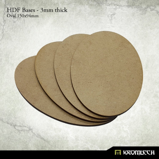 Kromlech HDF Bases 3mm Thick, Oval 150x94mm (4)
