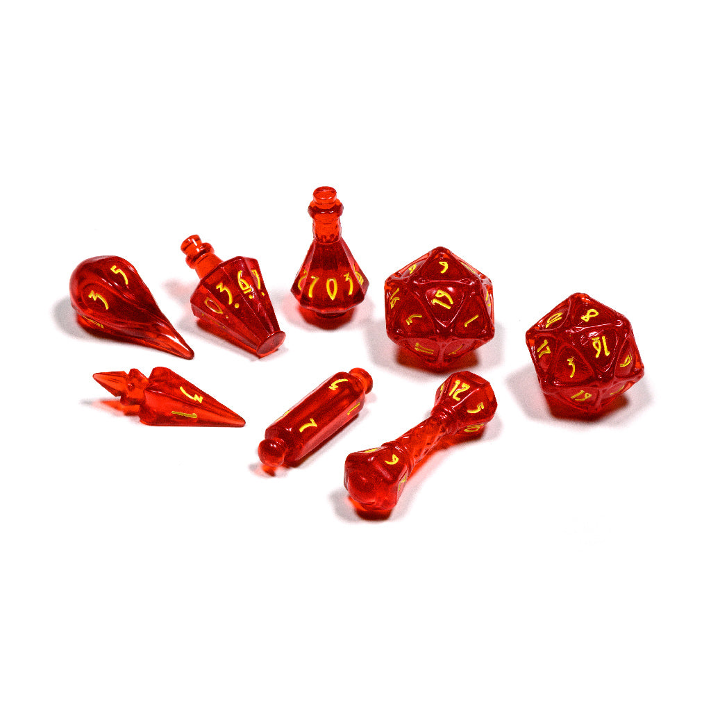 Polyhero Wizard 8 Dice Set Dragonfire