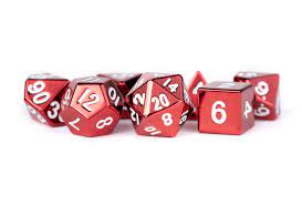 MDG 16mm Metal Poly Dice Set (RED)