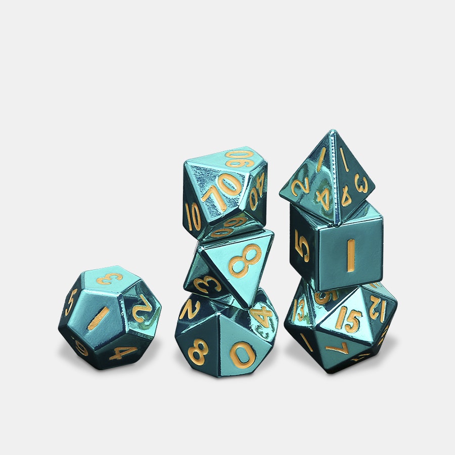 MDG 16mm Metal Poly Dice set (TURQUOISE)