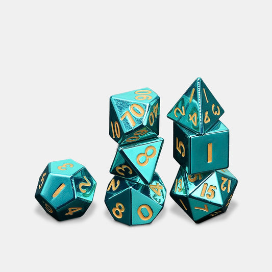 MDG 16mm Metal Poly Dice set (TURQUOISE)