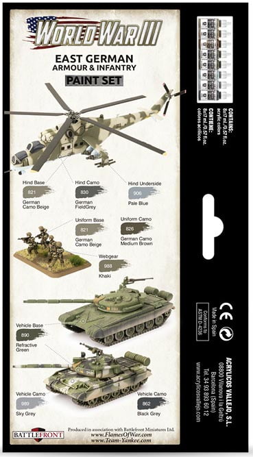 World War III East German Armor & Infantry Paint Set (8)